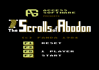 Scrolls of Abadon screenshot 2 for Commodore 64